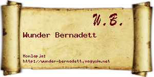 Wunder Bernadett névjegykártya